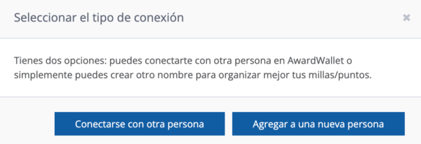 Tipos de conexiones para tu cuenta Awardwallet